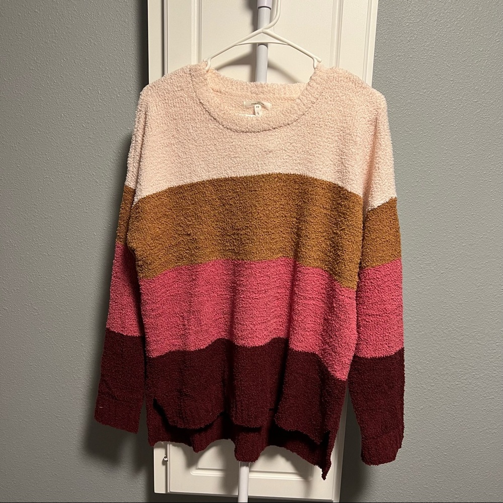 Maurices Color Block Sweater L